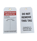 Fire Extinguisher Inspection Cardstock Tag Lock Out Tag 5 3/4 In Height White