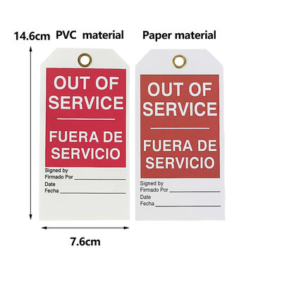 Eco-Friendly PVC Safety Lockout Tag  Inspection Tag for Printed Lockout Tags