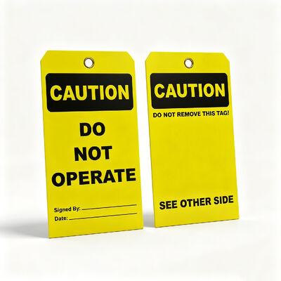 Waterproof Custom Printed Logo Tear Resistant Hang Tag Plastic Tag for Industrial Safety