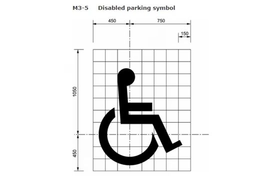 Custom Printed Wheelchair Stencil PVC Stencil Black Handicap Paint Stencils