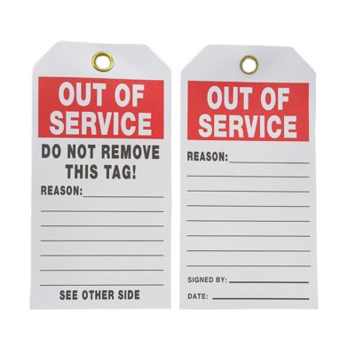 Custom Printing Logo Out of Service Tag PVC Waterproof Durable Plastic Tag