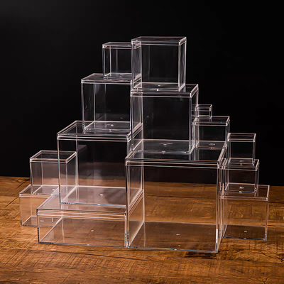 Customize Acrylic Boxes with Lid for Display Clear Plastic Square Cube