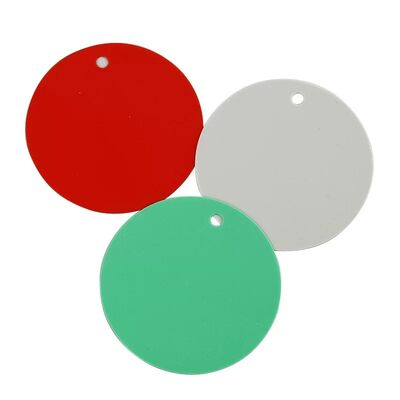 কাস্টম মুদ্রিত লোগো রঙিন পিভিসি বৃত্তাকার জলরোধী ট্যাগ প্লাস্টিকের বৃত্তাকার ট্যাগ