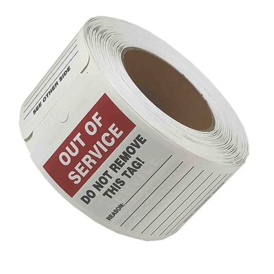 Customized  Vinyl Safety Tag Waterproof Tear Resistant UV Resistant Fast Response for Safety Products