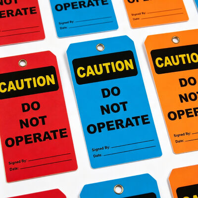 Waterproof Custom Printed Logo Tear Resistant Hang Tag Plastic Tag for Industrial Safety